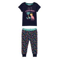 TG PYJ 27j: 2 Piece Leopards Short Sleeve Pyjama Set (3-8 Years)